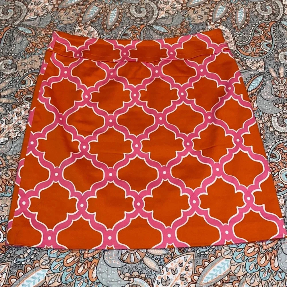 Skirtin Around Orange and Pink Lined Skirt